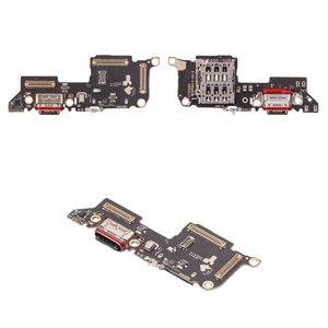 Шлейф для Oppo Reno13 5G, конектора зарядки, з компонентами, Original PRC , плата зарядки, CPH2689