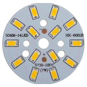 PCB with LEDs 7 W (warm white, 840 lm, 50 mm) PCB with LEDs 7 W (warm white, 840 lm, 50 mm)